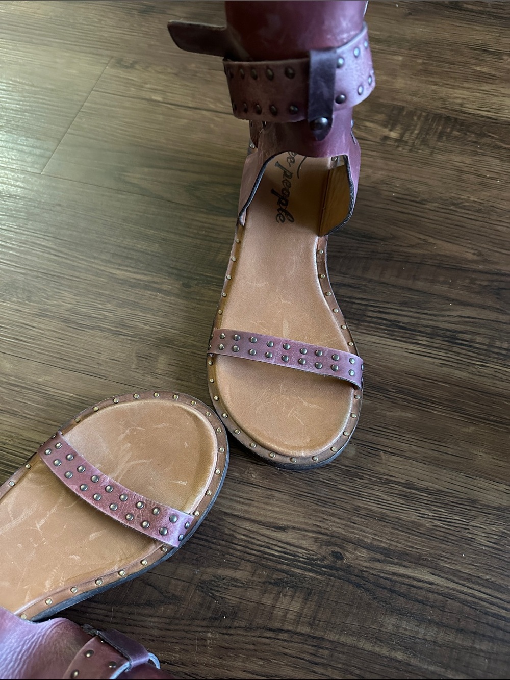 Studded Ankle-Strap Sandals